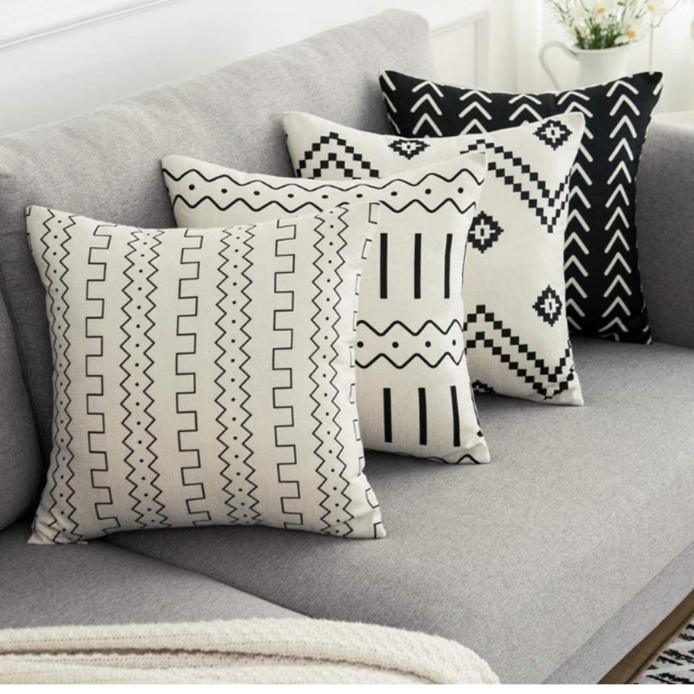 4 Decorative Throw Pillow Covers Rustic Farmhouse - Picture 5 of 6